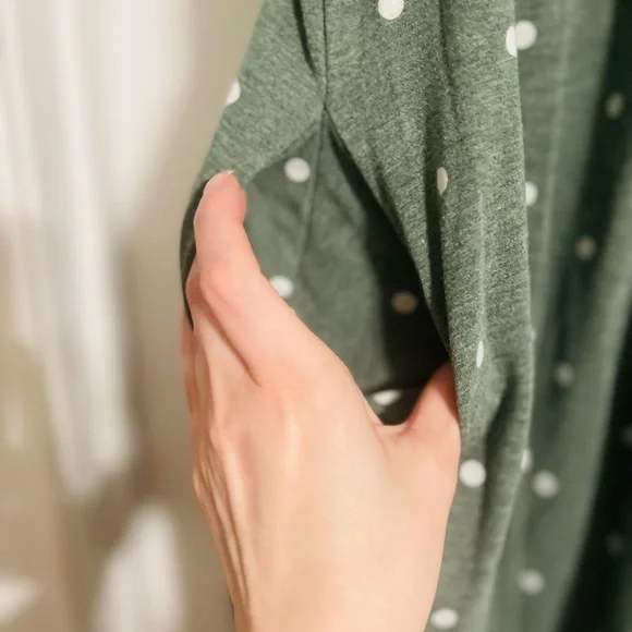 Green Midi Dress With White Polka Dots - Picture 4 of 8